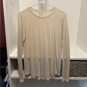 Figs Women's Beige Long Sleeve Tee